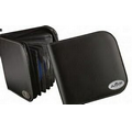 Insignia Series Black Leatherette 24 CD Holder w/ Oval Medallion Imprint